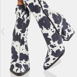 Cow Print Booties size 7